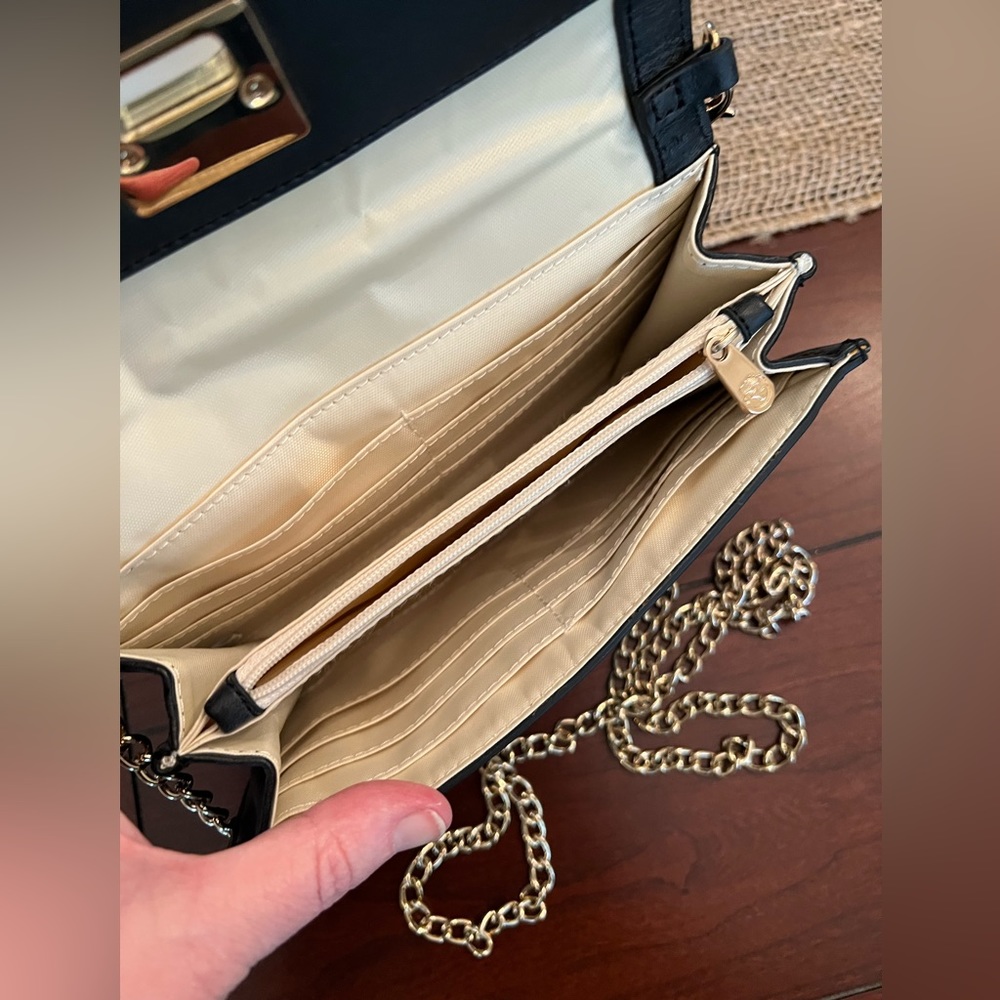 SPARTINA 449 Kiawah Isabelle BLACK & WHITE LINEN & LEATHER Clutch/crossbody - Picture 4 of 5